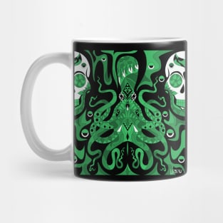 the monster in the ocean kraken squid ecopop in totonac pattern Mug